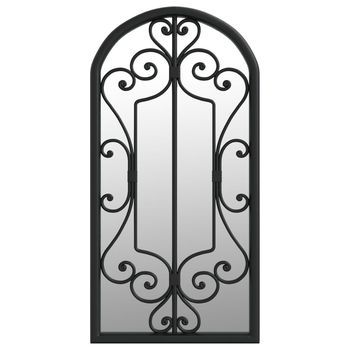 Espejo De Jardín Hierro Negro Para Uso Exterior 70x30 Cm Vidaxl