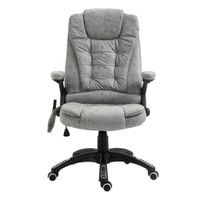 vinsetto silla de oficina con funcion de masaje y calor ergonomico ajustable soporta hasta 120 kg gris   aosom espana
