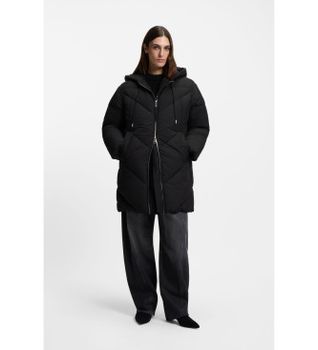 BOSS para mujer. 50548027 Abrigo Piapolly negro (S), Casual, Poliéster