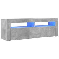 mueble tv  mueble de salon  armario tv con luces led gris hormigon 120x35x40 cm