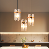 lampara colgante nettlife de 3 luces para mesa de comedor r lampara colgante redonda de cristal con casquillo e27 16 cm  bombillas no incluidas