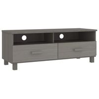 mueble tv  mueble de salon  armario tv hamar madera maciza pino gris claro 106x40x40 cm