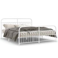 estructura cama sin colchon con estribo metal blanco 183x203 cm vidaxl