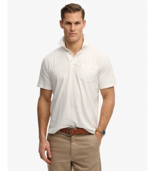 Superdry para hombre. M1110486A Polo Classic Cotton Linen blanco roto (3XL), Casual, Algodón, Manga corta