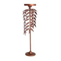 candelabro de hierro en color cobre de 18x18x56cm