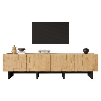Mueble De Tv De 180 Cm Para Televisores De Hasta 75 Pulgadas, 4 Puertas Y 4 Compartimentos