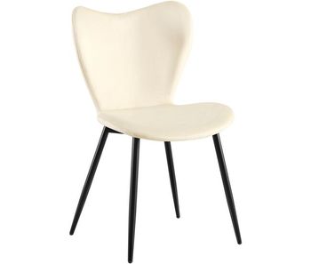 Silla de comedor maika terciopelo crema 58x50x80 cm