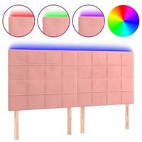 cabecerorcabecero camarpanel de cabecera con luces led terciopelo rosa 200x5x118128 cm
