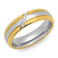 anillo moderno de acero inoxidable chapado en oro