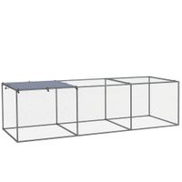 pawhut jaula para pequenos animales recinto gallinero exterior 3 m 3x1x08 m acero galvanizado   aosom espana