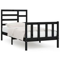 cama individual  cama para adultos  estructura de cama madera maciza de pino negro 100x200 cm