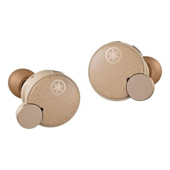Auriculares Yamaha TW-E7B inalámbricos Bluetooth con Cancelación Activa de Ruido, Micrófono y protección IPX5, beige