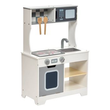 Juego De Cocina De Madera Con Accesorios Oren, 57 X 80 Cm, Blanco - Atmosphera Createur D'interieur