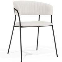 silla de comedor - tapizada en tela boucle - gruna blanco