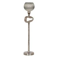 portavela bola vidrio pie aluminio
