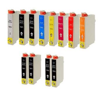Compatible Multipack Epson T0870/9 Full Set + 2 EXTRA Black Ink Cartridges (12 Pack)