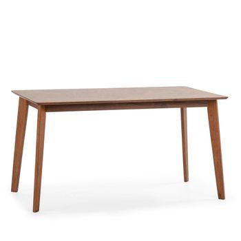 Mesa de comerdor 140x80 cm color nogal, madera maciza