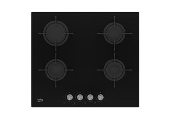 Beko HILG 64220 S hobs Integrado Encimera de gas Negro - Placa (Integrado, Encimera de gas, Vidrio, Negro, Esmaltado, Giratorio)