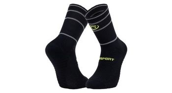Calcetines de running  strong reflect  strong  bv sport negro amarillo