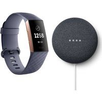 fitbit charge 3 blue grey and rose gold  charcoal google nest mini 2nd gen bundle blue