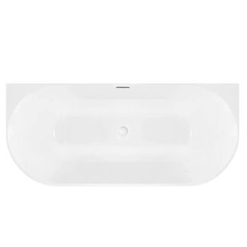 Bañera Mural Rea Capri Slim 170 Tapa Negra, White 169,5 X 79,5 X 58 Cm