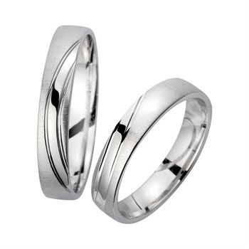 Alianzas oro blanco ancho 4 mm