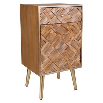 Mesita De Noche De Madera 1 Cajon 1 Puerta