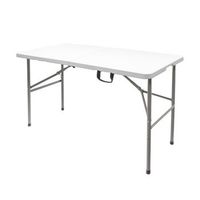 mesa plegable rectangular hdpe multifuncional portatil resistentemultiusos 122x61x74 cm color blanco