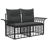 conjunto de sofas de exterior 4 piezas  mueble de jardin negro y gris oscuro