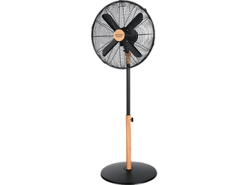 Ventilador de pie - Cecotec EnergySilence 600 Woodstyle, 50 W, 3 velocidades, 4 aspas, Gran diámetro, Altura regulable, Woodstyle