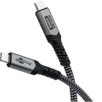 Cable USB-C Goobay 74213 1,8 m 40 Gbit/s Power Delivery 240W Negro Gris