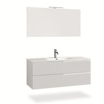 Mueble de baño de 4 piezas en mdf blanco mate