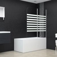 mampara de ducha de vidrio templado a rayas 120x140 cm cfw53011