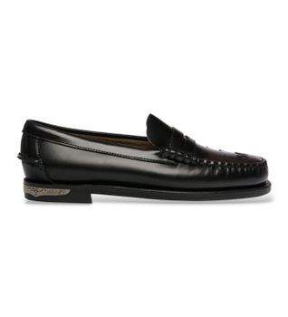 Sebago para mujer. 76114YW Mocasines Dan Scarabeo negro (36), Piel, Plano, Ninguno, Clásico