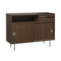 mueble para  vinilo vintage con decoracion de madera y acero