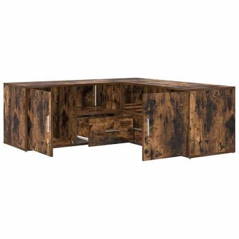 Mueble De Esquina Madera Ingeniería Roble Ahumado 200x40x45 Cm Vidaxl