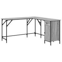 escritorio madera de ingenieria gris sonoma 141x141x75 cm