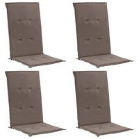 juego de 4 cojines para sillas de jardin 100 poliester impermeable topo 120 x 50 x 3 cm dec021669