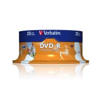 verbatim dvd-r 16x 47gb printable tarrina 25 unds