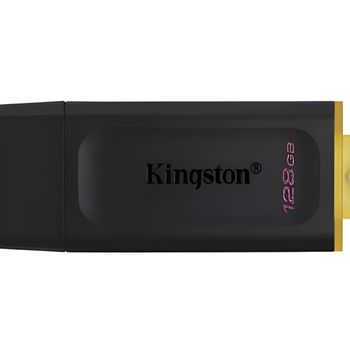 Kingston datatraveler exodia memoria usb 128gb - usb 3.2 gen 1 - con tapa - enganche para llavero - color negro (pendrive)