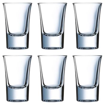 Juego de 6 vasos chupito vidrio 3,4 cl
