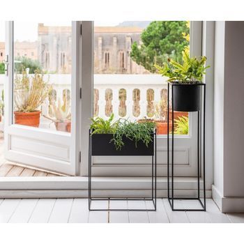 Macetero Metal Negro 51x24x65