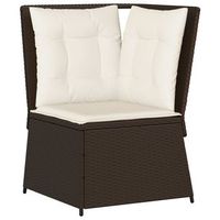 sofa de esquina de jardin  sofa de exterio con cojines ratan sintetico marron