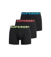 superdry para hombre m3110452b set de 3 boxers texto negro xl homewear algodon