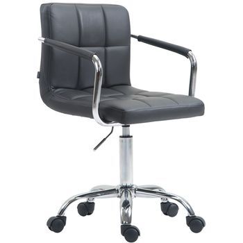 Silla De Oficina Lucy V2 En Cuero Pu Simil Cuero Gris 44x52x76 Cm Clp