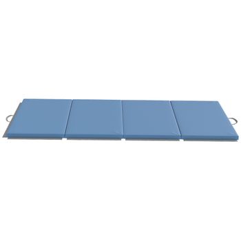 HOMCOM Colchoneta Gimnasia Plegable de Grosor 5 cm con Asas de Transporte para Yoga Aeróbic 240x120x5 cm Azul Claro