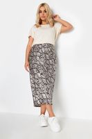 yours falda midi gris satinada estampado serpiente mujer curvy y tallas grandes yours