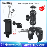 smallrig-super abrazadera en forma de cangrejo con cabeza de bola brazo magico capacidad de carga de 15 kg para camara web gopro monitor de telefono y luz-4373