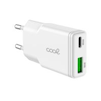 cargador red universal fast charger pd tipo-c  usb dual cool plano 30w blanco