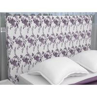 la web del colchon -cabecero tapizado floral para cama de 210 220 x 120 cms blancomorado